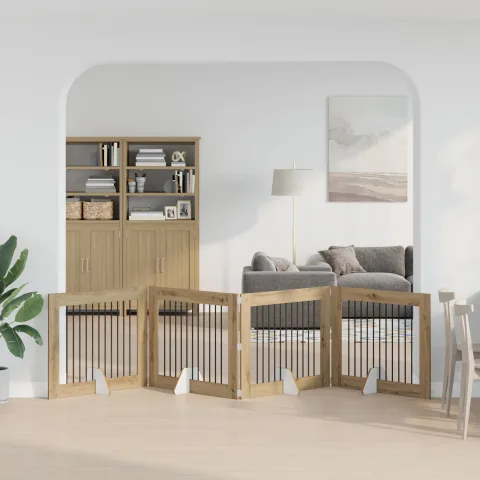 vidaXL Poartă pentru câini pliabilă cu suporturi 4 buc. 401 cm