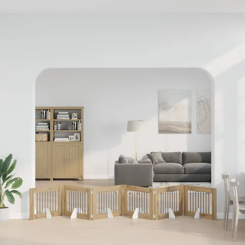 vidaXL Poartă pentru câini pliabilă cu suporturi 6 buc. 482 cm