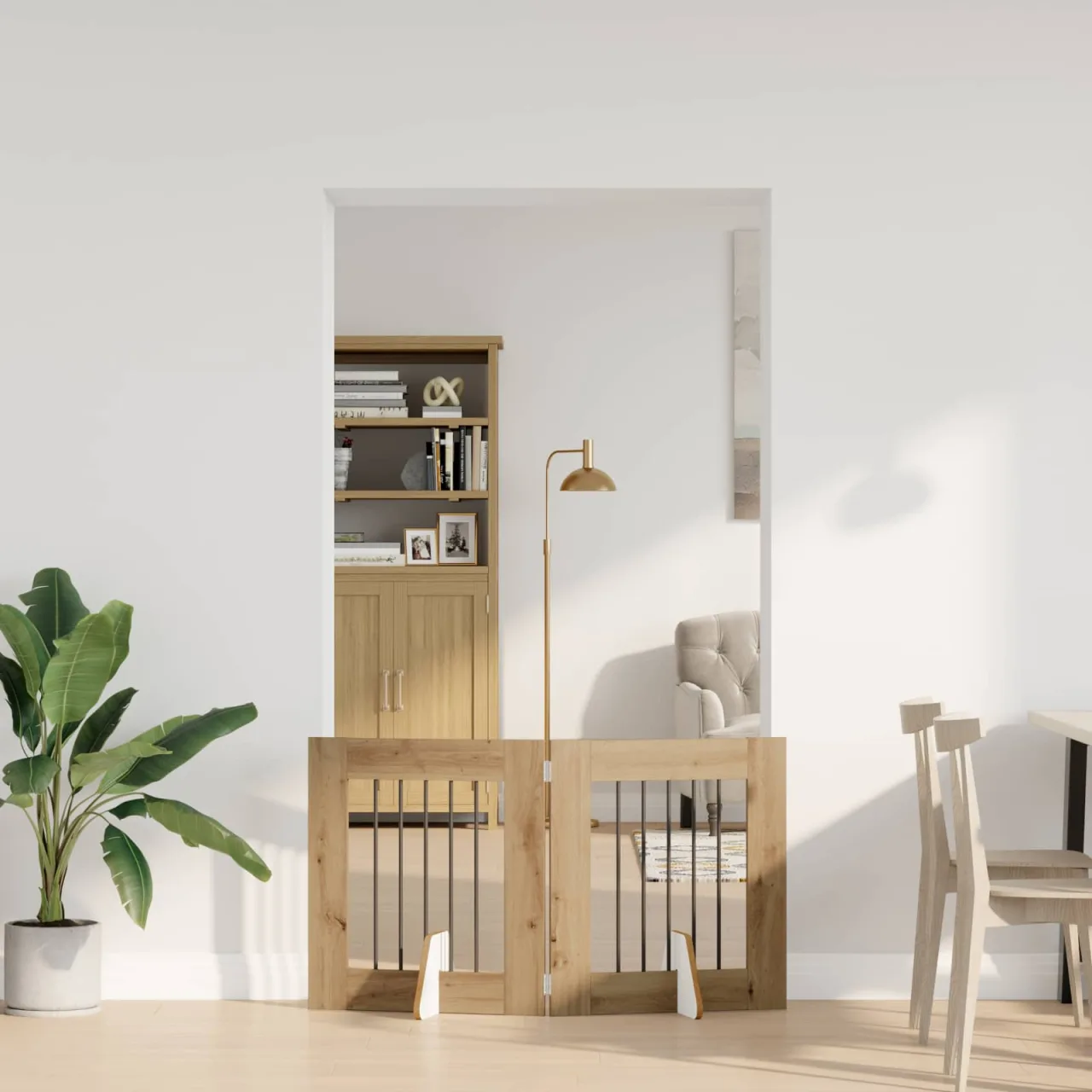 vidaXL Poartă pentru câini pliabilă cu suporturi 2 buc. 120,5 cm