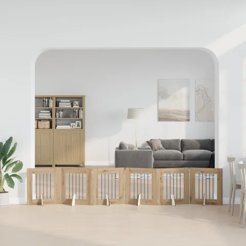 vidaXL Poartă pentru câini pliabilă cu suporturi 6 buc. 362 cm