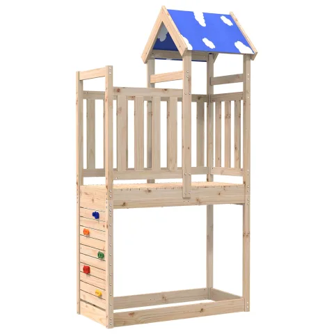 vidaXL Turn de joacă Maro 110.5 x 52.5 x 215 cm Lemn de pin masiv