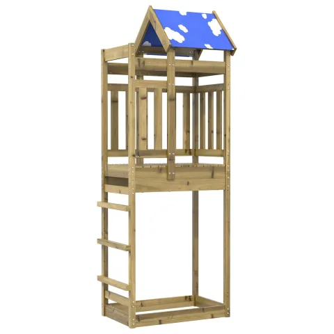 vidaXL Turn de joacă Maro 85 x 52,5 x 239 cm Lemn impregnate solid