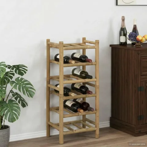 vidaXL Raft pentru vin Bambus natural
