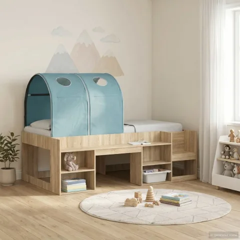 vidaXL Tunel de pat pentru patul loft pentru copii 2 buc. Poliester