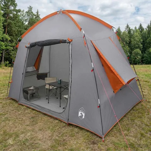 vidaXL Tent Cabină Gri și Portocalie 210 x 210 x 138 cm Poliester