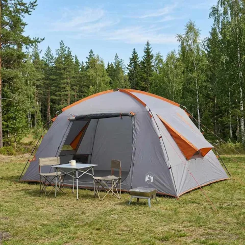 vidaXL Tent Cabină Gri și Portocalie 400 x 210 x 180 cm Poliester