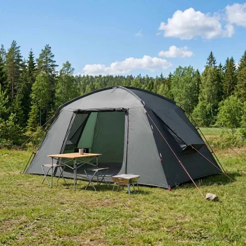 vidaXL Tent Cabină cu acoperiș Verde Army 400 x 210 x 180 cm Poliester