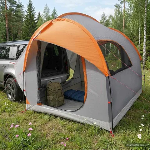 vidaXL Cort pentru mașină Gri și Portocalie 239 x 210 x 210 cm
