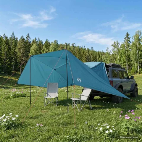vidaXL Cort pentru mașină 308 x 215 x 220 cm albastru