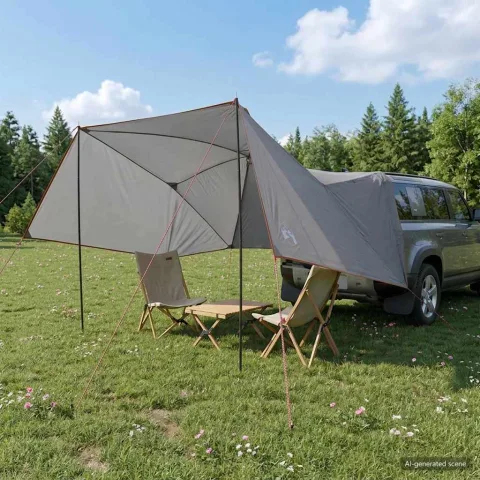 vidaXL Cort pentru mașină 308 x 215 x 220 cm Gri și Portocalie