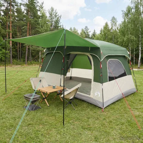 vidaXL Cort de Familie 6 persoană Verde Poliester