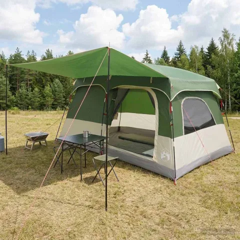vidaXL Cort de Familie 8 persoană Verde Poliester