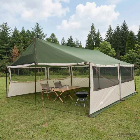 vidaXL Cort de Familie Verde 600 x 400 x 268 cm Poliester și oțel