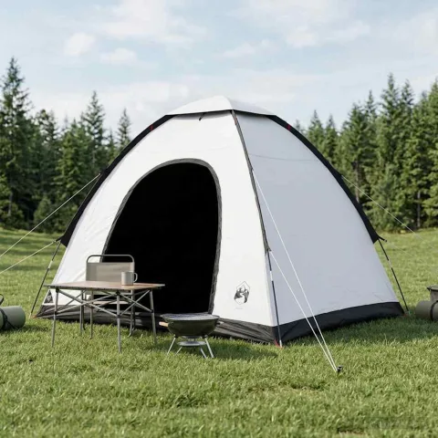 vidaXL Cort de Camping 2 persoană Alb Blackout