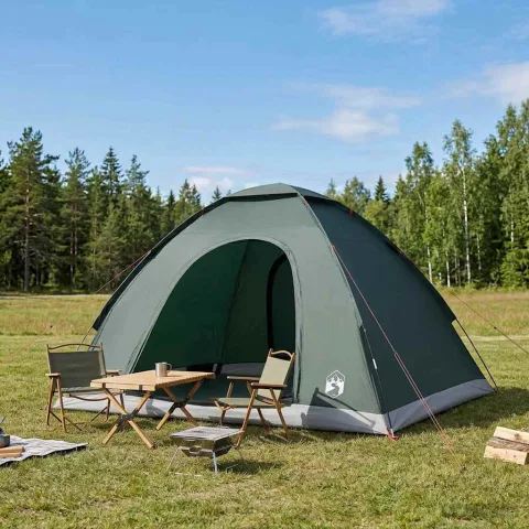 vidaXL Cort de Camping 4 persoană Verde Army