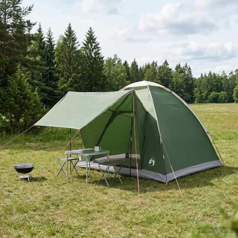 vidaXL Cort de Camping 2 persoană Verde Poliester și oțel