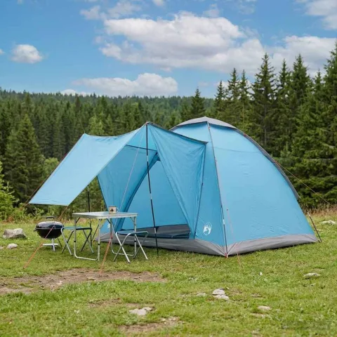 vidaXL Cort de Camping 2 persoană albastru Poliester și oțel