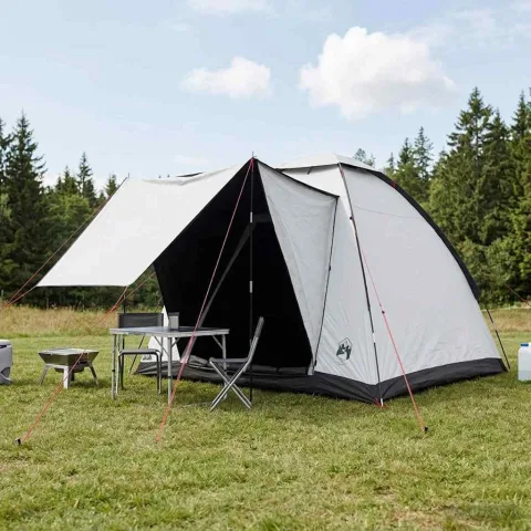 vidaXL Cort de Camping 2 persoană Alb Blackout Poliester și oțel