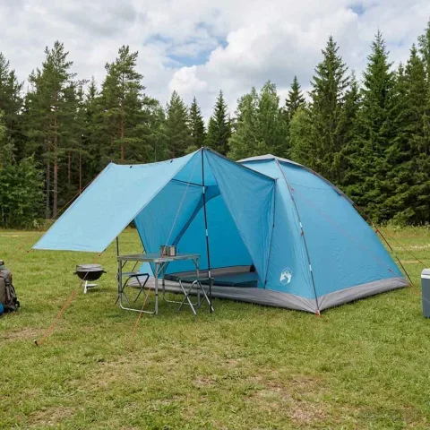 vidaXL Cort de Camping 6 persoană albastru Poliester și oțel