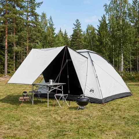 vidaXL Cort de Camping 6 persoană Alb Blackout Poliester și oțel