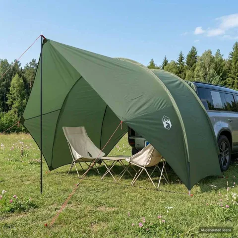 vidaXL Copertină pentru portbagaj, rezistentă la apă Verde Army