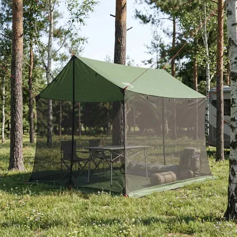 vidaXL Cort de camping cu pereți din plasă 270 x 210 x 210 cm Verde