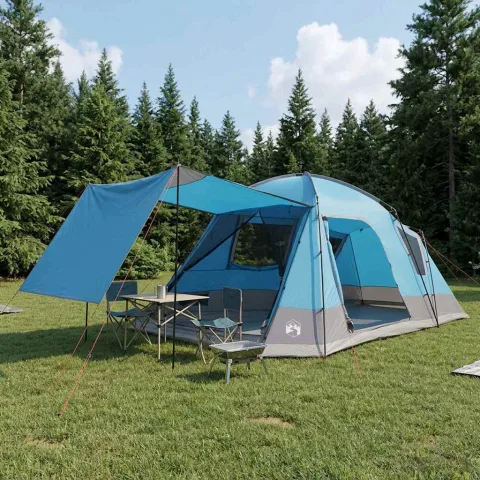 vidaXL Tent Cabină cu acoperiș albastru 12-Persoane Poliester și oțel