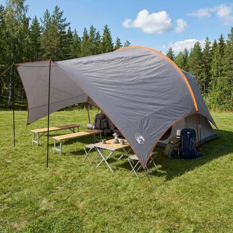 vidaXL Cort de camping rezistent la apă Gri și Portocalie