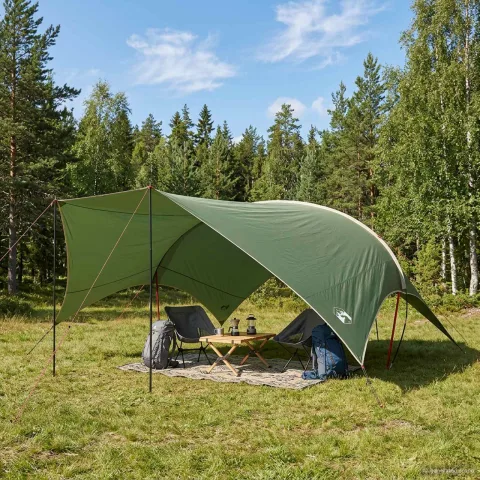 vidaXL Cort de camping rezistent la apă Verde 690 x 580 x 255 cm