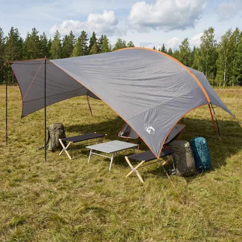 vidaXL Cort de camping rezistent la apă Gri și Portocalie