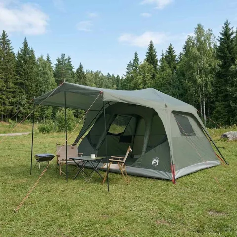 vidaXL Cort de Familie Verde Army 305 x 275 x 190 cm Poliester și oțel