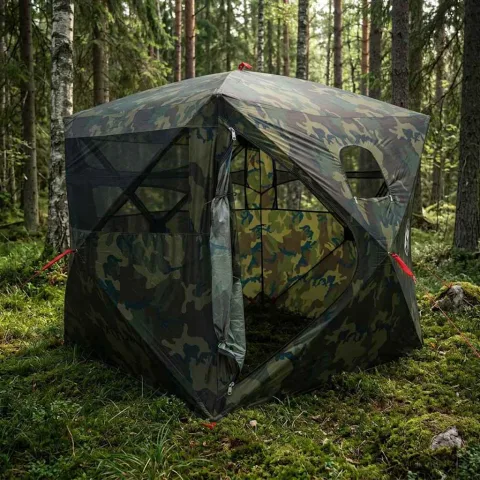 vidaXL Cort de vânătoare Camuflaj 143 x 143 x 165 cm Poliester și oțel