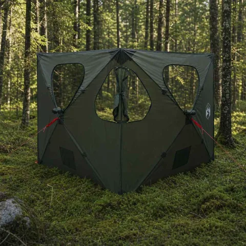 vidaXL Cort de vânătoare 145 x 145 x 150 cm Verde Army