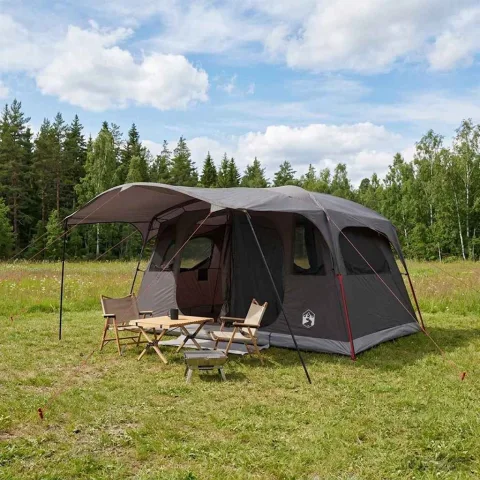 vidaXL Cort tunel cu acoperiș Culoare Maro Gri 427 x 305 x 205 cm