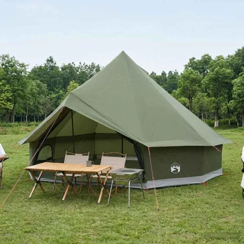 vidaXL Cort Tipi 10 persoană Verde măsliniu Poliester și oțel