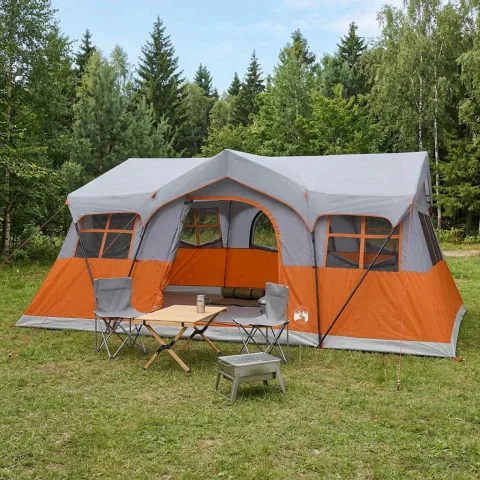vidaXL Cort de Familie 487 x 340 x 216 cm Gri și Portocalie