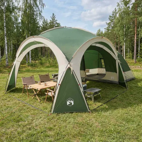 vidaXL Cort lateral Verde 410 x 410 x 250 cm Poliester și oțel
