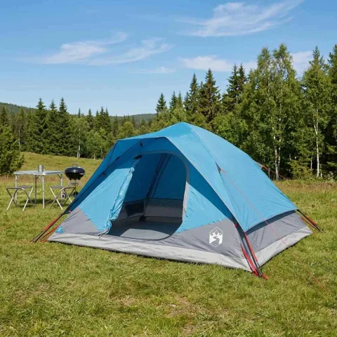 vidaXL Cort Instant albastru 305 x 215 x 140 cm Poliester și oțel