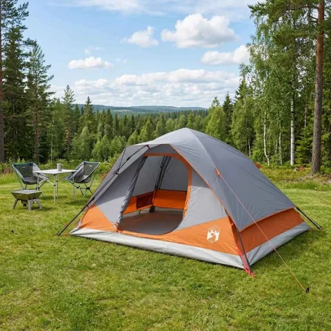 vidaXL Cort Instant cu acoperiș Gri și Portocalie 305 x 215 x 140 cm