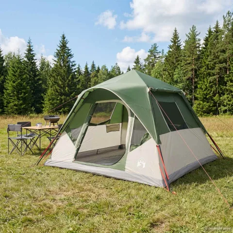 vidaXL Cort Instant Verde 305 x 275 x 190 cm Poliester și oțel