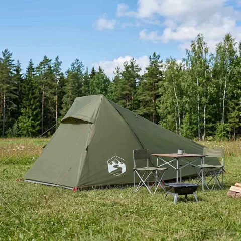 vidaXL Cort tunel 215 x 100 x 90 cm Verde măsliniu Poliester și oțel