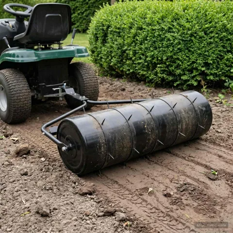 vidaXL Rola de gazon cu aerator și cleme Ø 30 x 90 cm Oțel