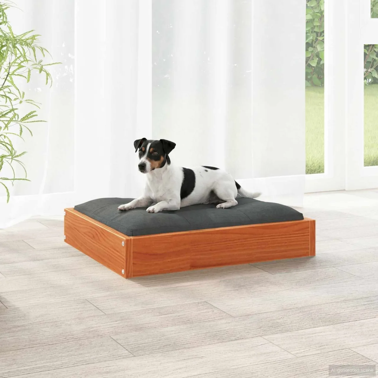 vidaXL Pat pentru câini Maroniu cerat 51,5 x 44 x 9 cm