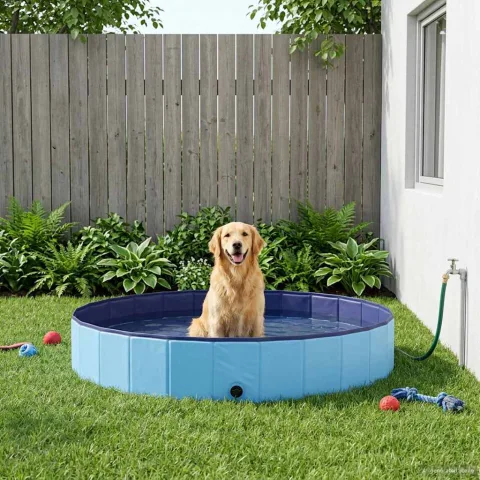 vidaXL Piscină pentru câini Ø300 x 38 cm PVC gros albastru