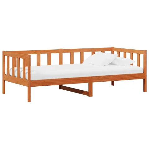 vidaXL Pat de zi cu headboard Culoare ceară maro și alb 90 x 200 cm