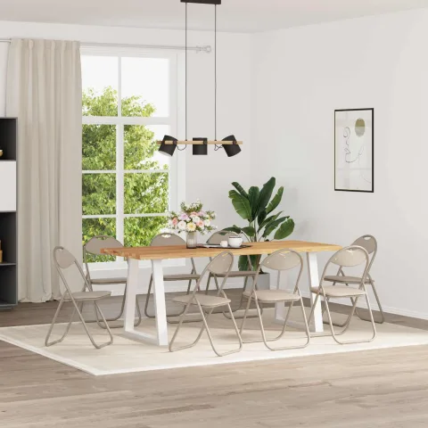 vidaXL Scaun pliant 8 buc. Piele artificială Nisipiu 48 x 43,5 x 81 cm
