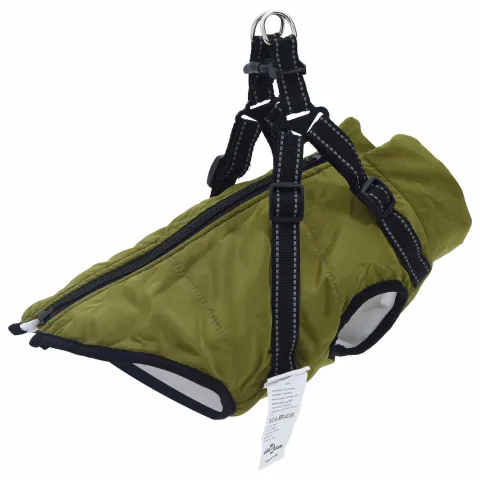 vidaXL Haina pentru Câini Verde Army L32 Fleece și poliester