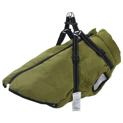 vidaXL Haina pentru Câini Verde Army L48 Fleece și poliester