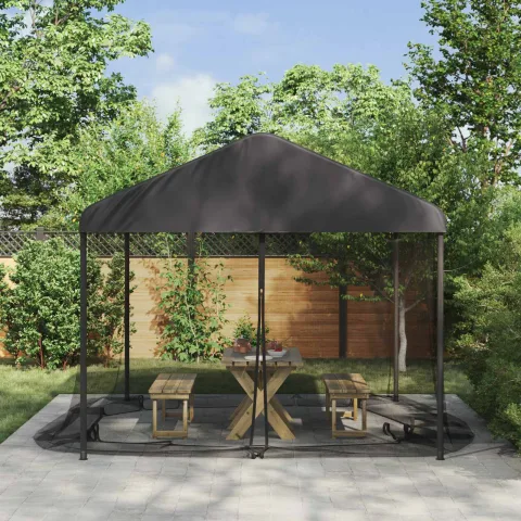 vidaXL Plasă de țânțari pentru foișor 220 mesh Negru 3,6 x 3 x 2 m