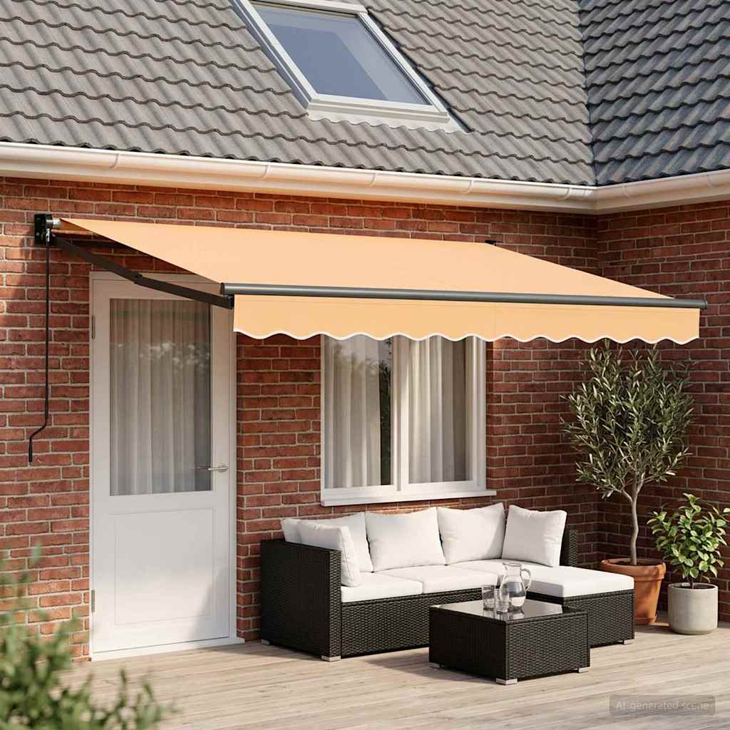 vidaXL Copertină retractabilă Nisipiu 5 x 3 m
